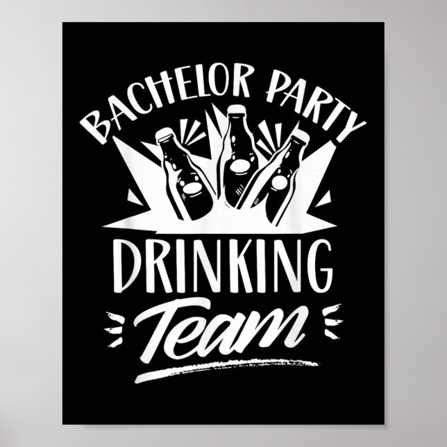 Bachelor Party Drinking Team Bride Groom Poster (Framsidan)