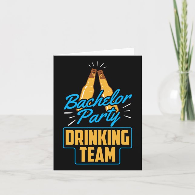 Bachelor Party Drinking Team Groom Bride Kort (Framsida)