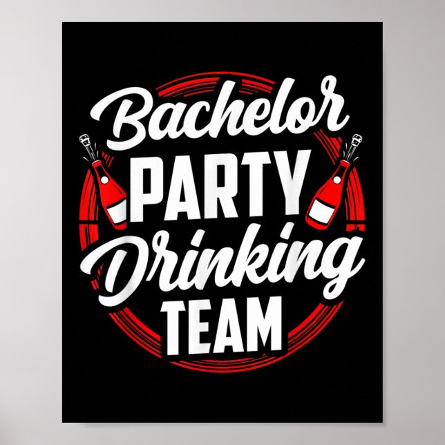 Bachelor Party Drinking Team Groom Bride Poster (Framsidan)