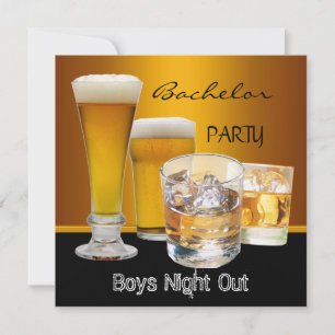 Bachelor Party Drinks Beer Boys Night Out. Inbjudningar