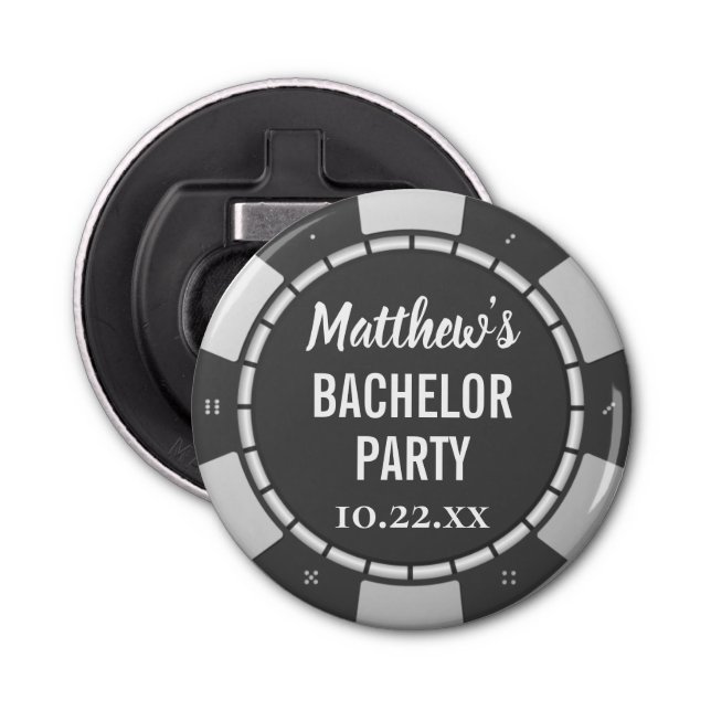 Bachelor Party Gambling Poker Chip Flaska-öppnare Flasköppnare (Framsidan)