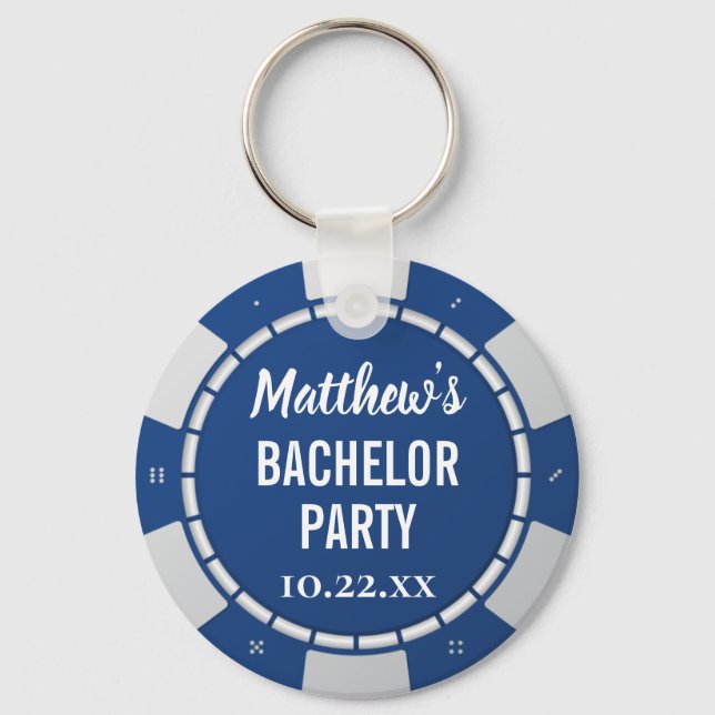 Bachelor Party Gambling Poker Chip Nyckelring (Framsida)