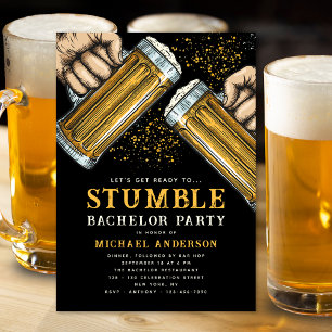 Bachelor Party Groom Boy's Natt ut Drinks Inbjudningar