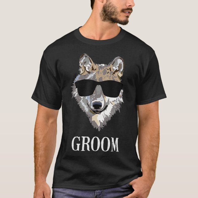 Bachelor Party Grooms Wolf Pack T Shirt (Framsida)