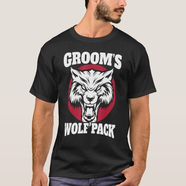 Bachelor Party Groom's Wolfpack Wedding Party Mens T Shirt (Framsida)