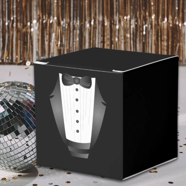 Bachelor Party Groomsman Team Groom Black tuxedo Presentaskar (Bachelor Party Groomsman Team Groom black tuxedo Favor Boxes)