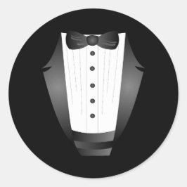 Bachelor Party Groomsman Team Groom Black tuxedo Runt Klistermärke