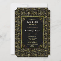 Bachelor Party | Guld Black 1920-talets Art Deco
