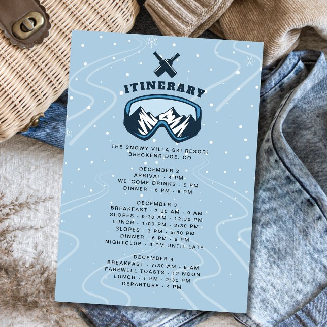 Bachelor Party Helg Ski Resort Itinerary Tilläggskort (Skapare uppladdad)