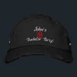 Bachelor Party I Black Broderad Keps<br><div class="desc">En snyggt och personlig broderade hatt för varje Bachelorette Bash!</div>