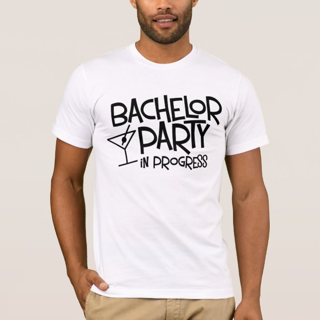 Bachelor Party in Progress T-Shirt (Framsida)