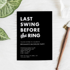 Bachelor Party Last Swing Before the Ring Minimal Inbjudningar