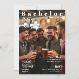 Bachelor Party Magazine Cover Inbjudningar