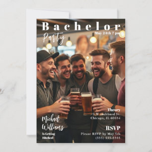 Bachelor Party Magazine Cover Inbjudningar