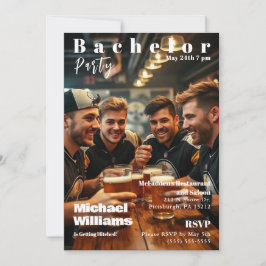 Bachelor Party Magazine Cover Inbjudningar