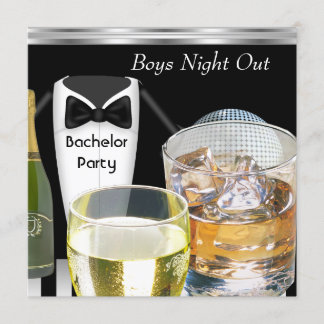 Bachelor Party Manar Boys Night Out Drinx Tux Inbjudningar