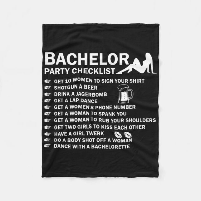 Bachelor Party Manar Naughty Checklist Hämta Marri Fleecefilt (Framsidan)