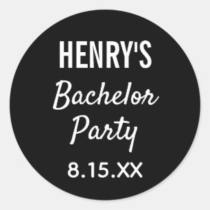 Bachelor Party Modern Typography Bröllop Runt Klistermärke