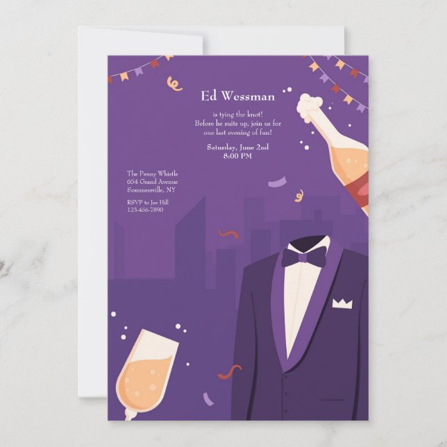 Bachelor Party Night Inbjudningar (Framsida)