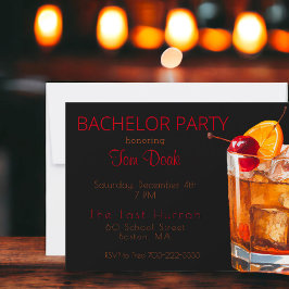 Bachelor Party Old Fashioned Drink Inbjudningar