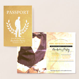 Bachelor Party-pass guld foil Folierat Kort