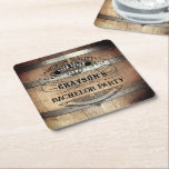 Bachelor Party Rustic Underlägg Papper Kvadrat<br><div class="desc">Rustik whiskytunerdesign med fet western typografi. Anpassa den här designen med din egen text. Anpassa den här designen ytterligare genom att markera länken "anpassa ytterligare" om du vill.</div>