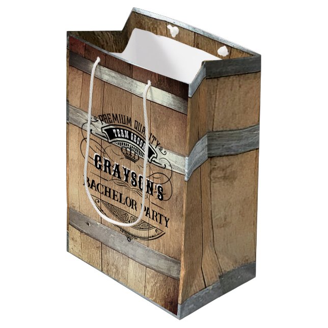 Bachelor Party Rustic Whiskey Barrel (Framsidan Vinklad)