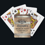 Bachelor Party Rustic Whiskey Barrel Casinokort<br><div class="desc">Skapa dina egna spelkort för bachelor party! Personlig med din egen text. Du kan anpassa den här designen ytterligare genom att markera länken "anpassa ytterligare" om du vill.</div>