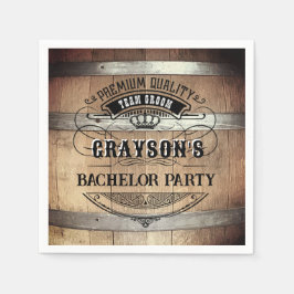 Bachelor Party Rustic Whiskey Barrel Pappersservett