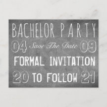 Bachelor Party Save Date Chalkboard Stil