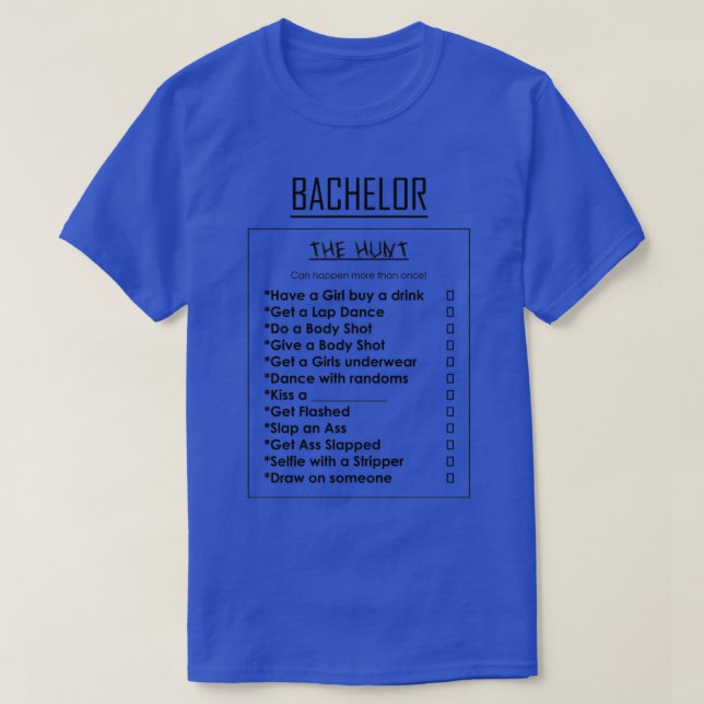 Bachelor Party Scavenger Hunt T Shirt (Design framsida)
