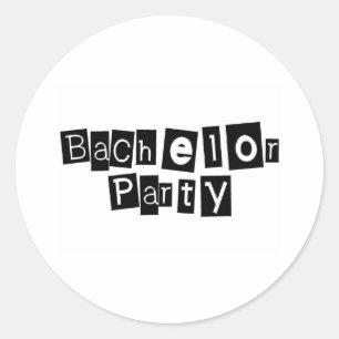 Bachelor Party (Sq Blk) Runt Klistermärke