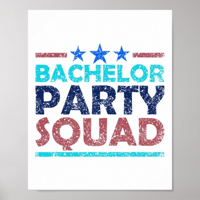Bachelor Party Squad Team Bride Groom 2 Poster (Framsidan)