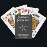 Bachelor Party Star Wedding Favor Casinokort<br><div class="desc">De här stjärnteman som spelar kort är perfektens bröllopsförmån eller gåva till din reklamfest. Anpassa med gruppens meddelande om namn,  party eller annan anpassningsbar och datum för kandidatpartiet.</div>
