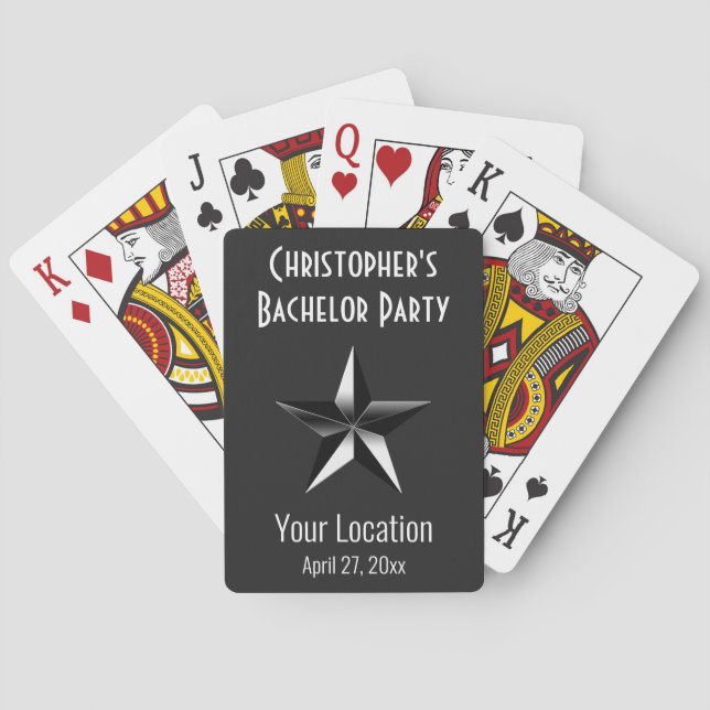 Bachelor Party Star Wedding Favor Casinokort (Baksidan)
