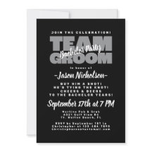 Bachelor Party Team Groom Black Masculine Snyggt