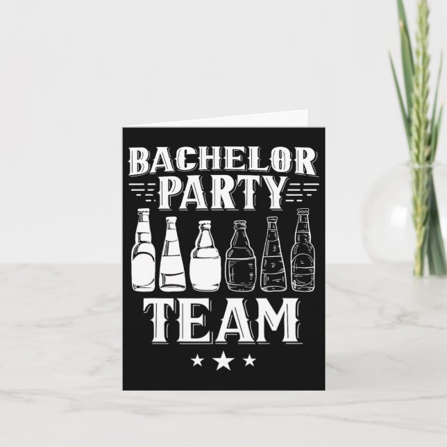 Bachelor Party Team Groom Bride 1 Kort (Framsida)