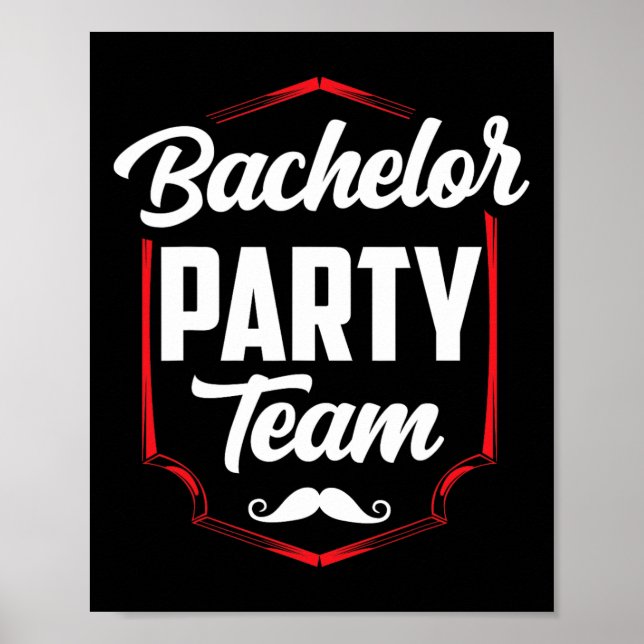 Bachelor Party Team Groom Bride Poster (Framsidan)