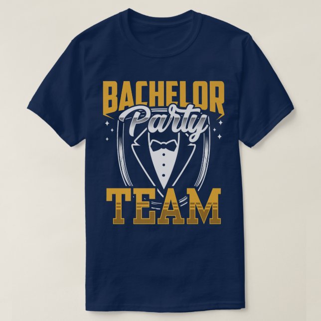 Bachelor Party Team Groom Bride Premium T Shirt (Design framsida)