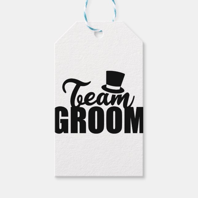 Bachelor Party Team Groom Top hat - Gift Idea Presentetikett (Framsidan)