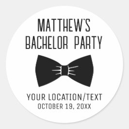 Bachelor Party Tuxedo Bow Tie Modern Bröllop Runt Klistermärke