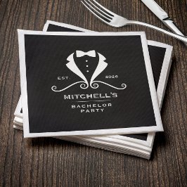 Bachelor Party Tuxedo Suit Bowtie Black Wedding Pappersservett
