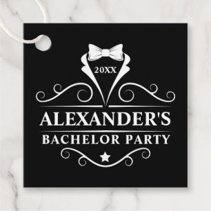 Bachelor Party Tuxedo Tie Black Gåvor Etiketter
