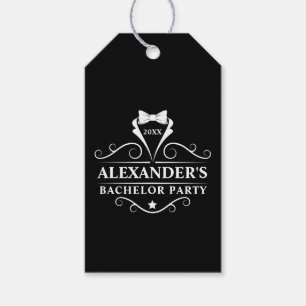 Bachelor Party Tuxedo Tie Black Presentetikett