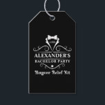 Bachelor Party Tuxedo Tie Hangover Presentetikett<br><div class="desc">Bachelor Party Tuxedo Tie Black Hangover Relief Kit Gift eller Favor Taggar</div>