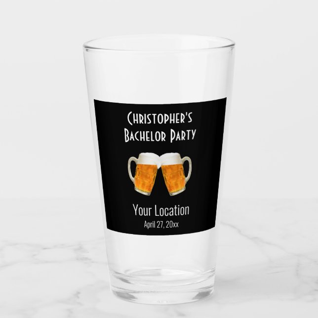 Bachelor Party Wedding Favor Beer Cheers Glaskopp (Framsida)