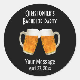 Bachelor Party Wedding Favor Beer Cheers Runt Klistermärke