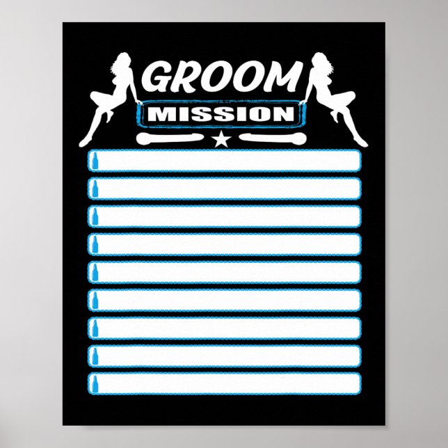 Bachelor Party with Checklist - Aktiviteter för Gr Poster (Framsidan)