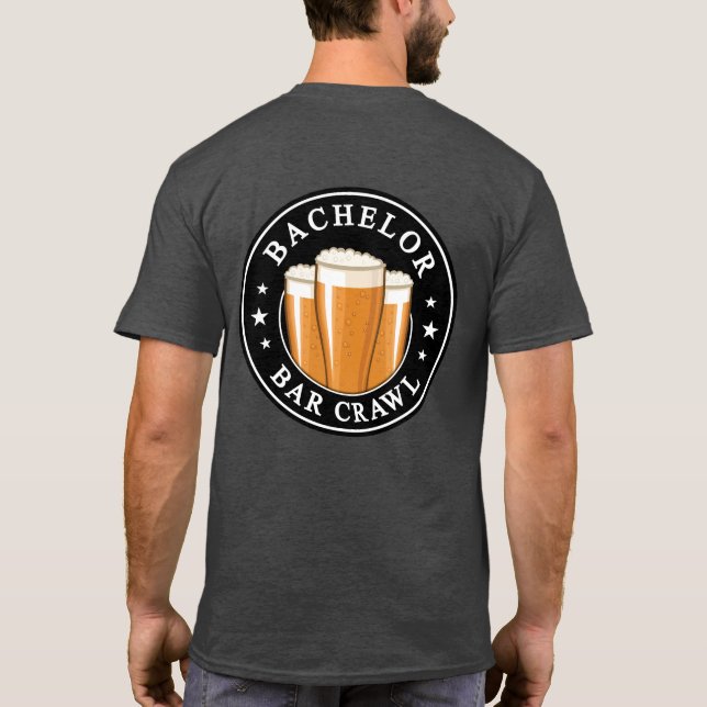 Bachelor Pub Crawl - Cheers till natten! T Shirt (Baksida)