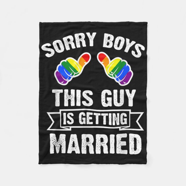 Bachelor Shirt Party Lgbt Gay pride Groom Bride Fleecefilt (Framsidan)